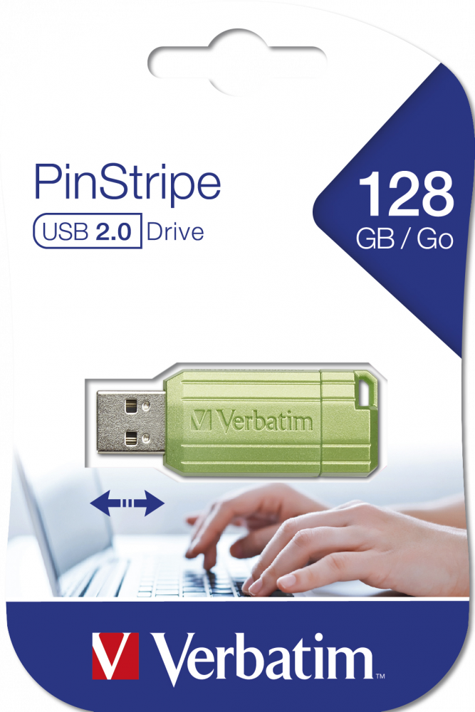 PinStripe USB Drive 128GB Eucalyptus Green