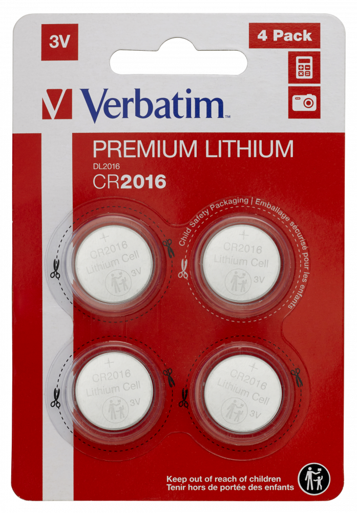 CR2016 3V Lithium Battery (4 pack)