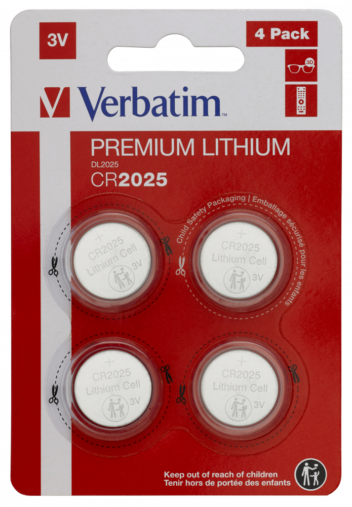 CR2025 3V Lithium Battery (4 pack)