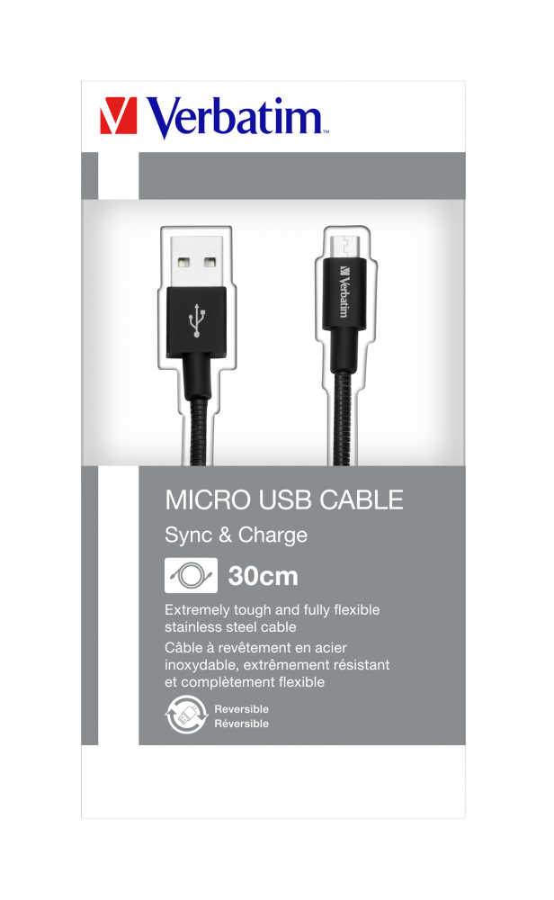 Verbatim Micro USB Sync & Charge Cable 30cm Black